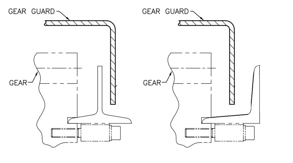 T vs L mud guard designs